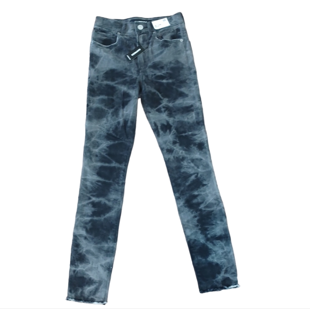 Express ankle legging high rise stretch women denim size 00R color black and gre